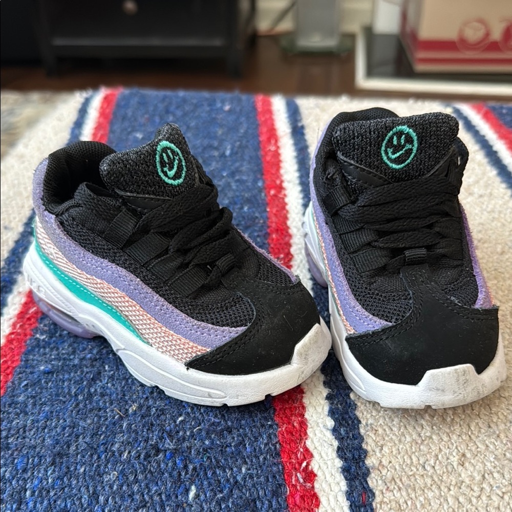 Nike Black and Purple Sneakers with Iridescent Midsole